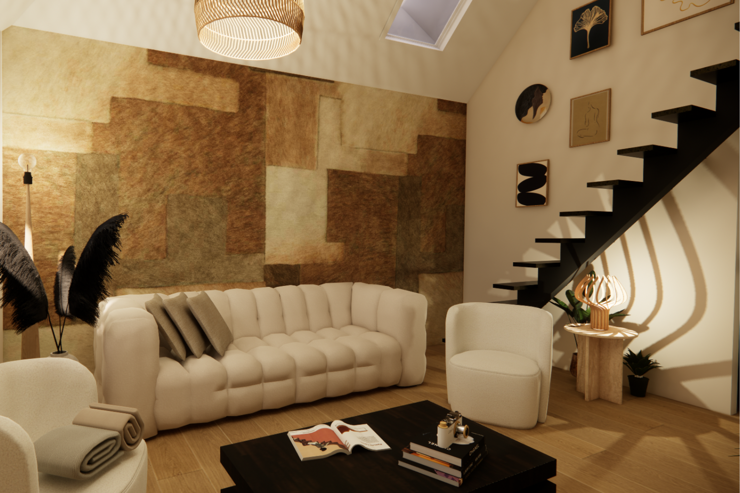 Photo d'un salon après décoration